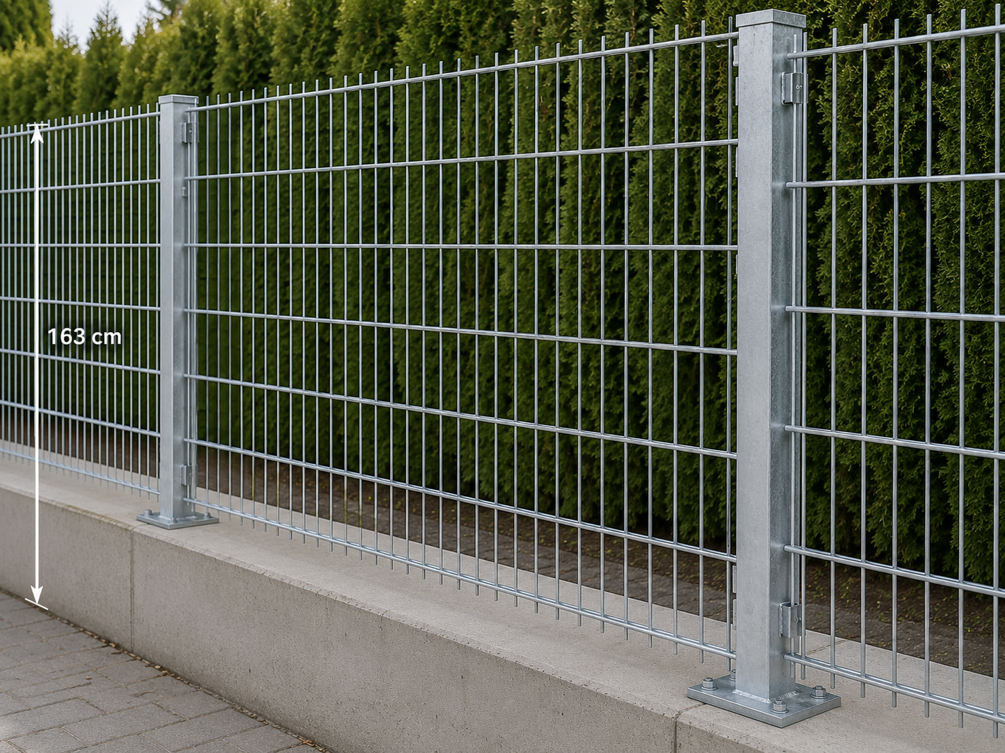 25 m Doppelstabmattenzaun 123 656 inkl Pfosten zum aufdübeln