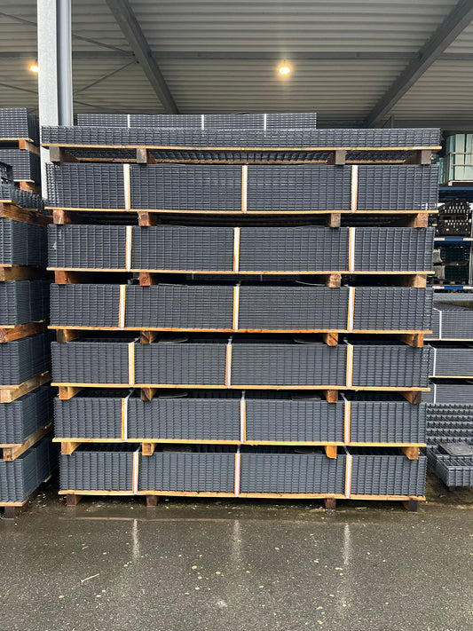 Doppelstabmattenzaun 75 m | 183 cm Höhe | 6/5/6 Anthrazit RAL 7016 | Komplettset mit Pfosten