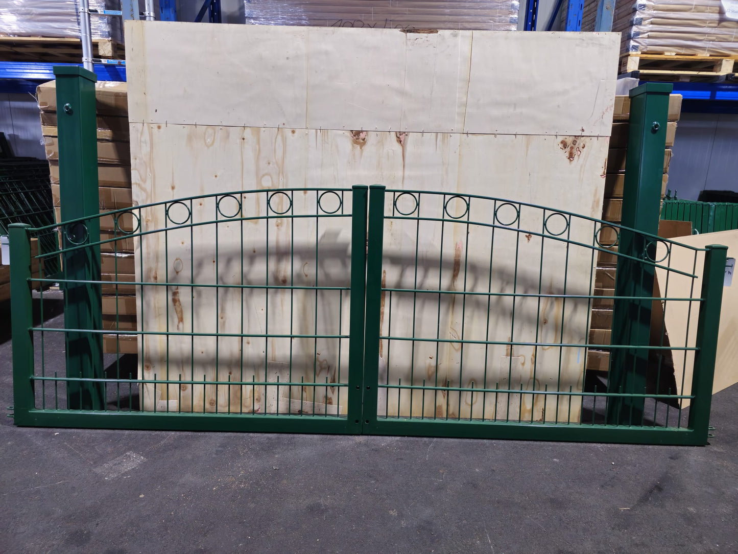 Gartentor 3,00 × 1,00 m – Deko-Kreis obere Reihe leicht gebogen |