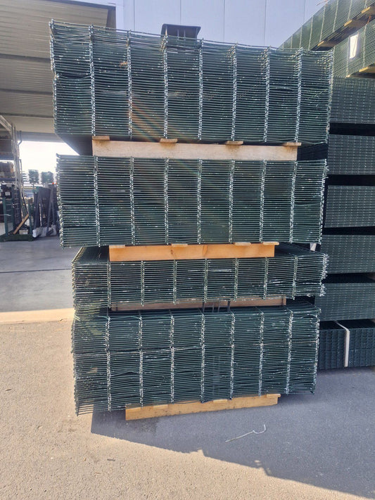 B Ware Restposten 100 m 868 Doppelstabmattenzaun 163 Höhe grün