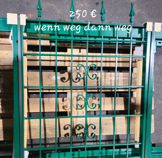 Gartentor Tor Eingangstor mit Spitze u Ornamenten 0,80 hoch 1,00 breit  grün