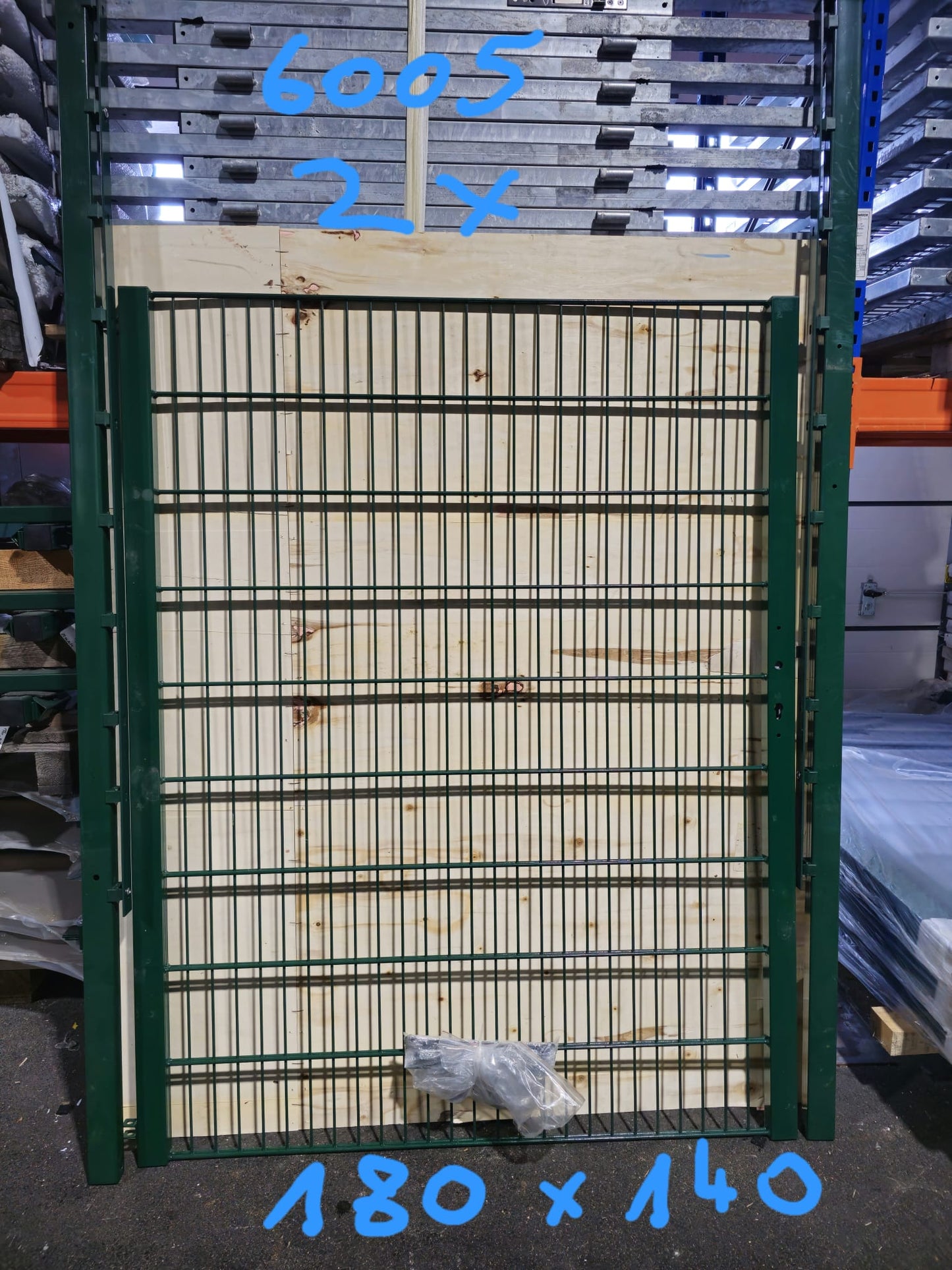 Gartentor 180 x 140 cm – Verzinkt & Grün – Doppelstabfüllung – Restposten Sonderpreis