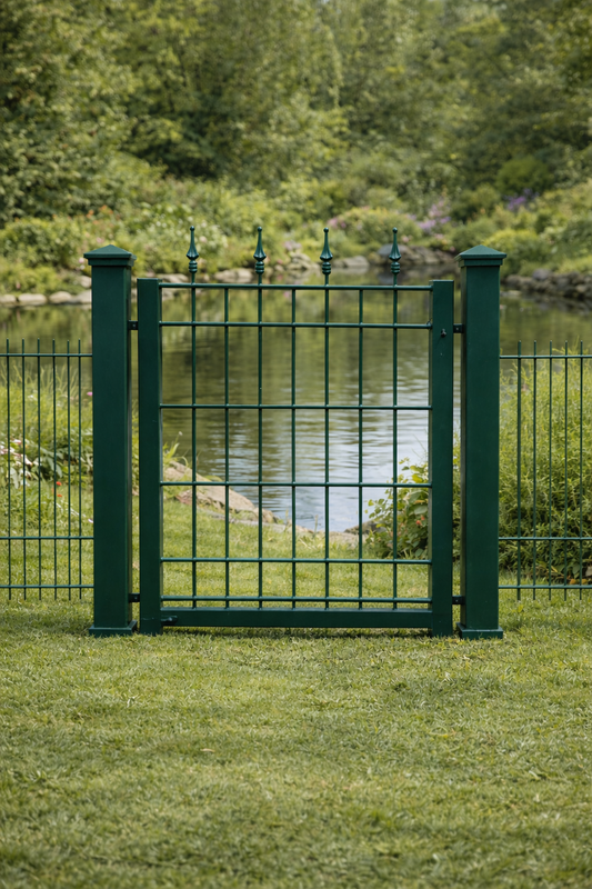 Gartentor 100 x 90 cm mit Locinox-Schloss – pulverbeschichtet Grün