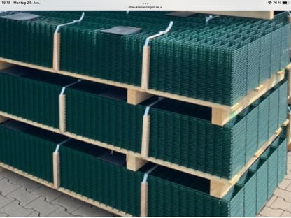 Doppelstabmattenzaun 25m Set 8/6/8 verzinkt Anthrazit oder Grün
