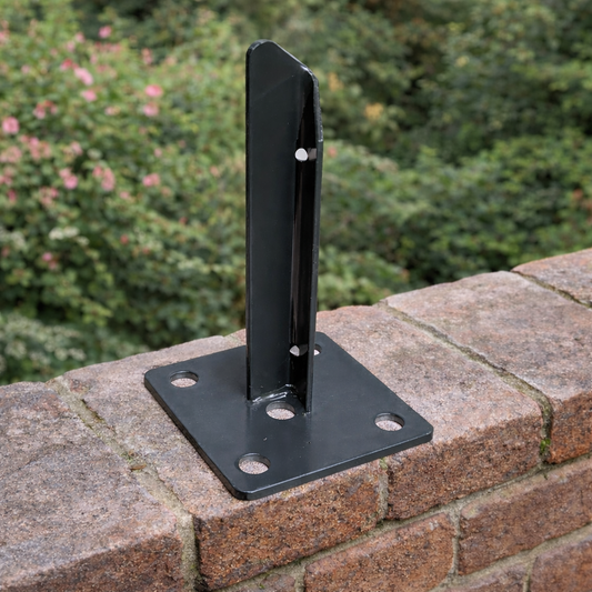 Pfostenfuß Ø 34 mm für Rundpfosten – Anthrazit – zum Aufschrauben