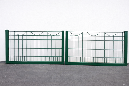 Gartentor 3 m x 0,80 m – 2-flügelig, verzinkt & grün beschichtet – Schmucktor (Restposten)