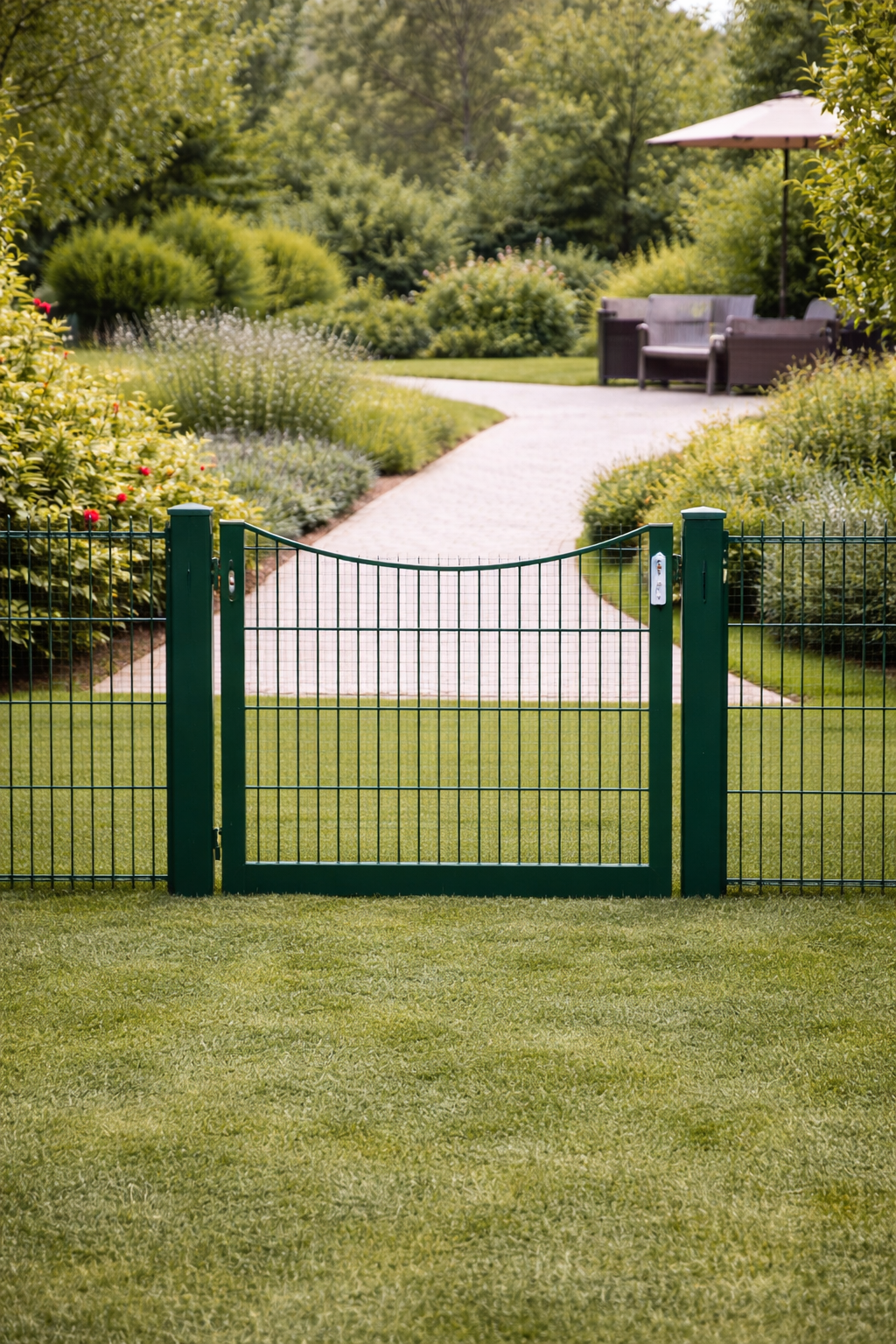 Schmucktor verzinkt Grün – 100 × 90 cm – mit LOCINOX Schloss