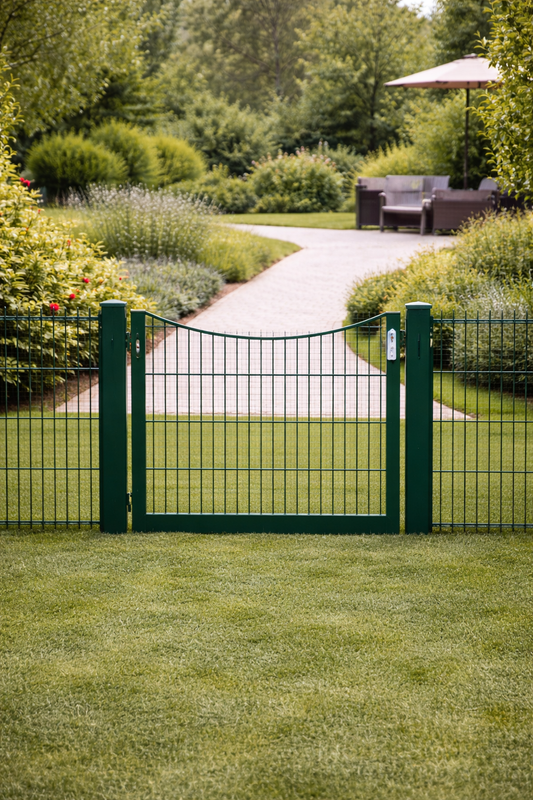 Schmucktor verzinkt Grün – 100 × 90 cm – mit LOCINOX Schloss