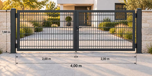 Doppelflügeliges Gartentor RAL 7016 1,60x4,00m