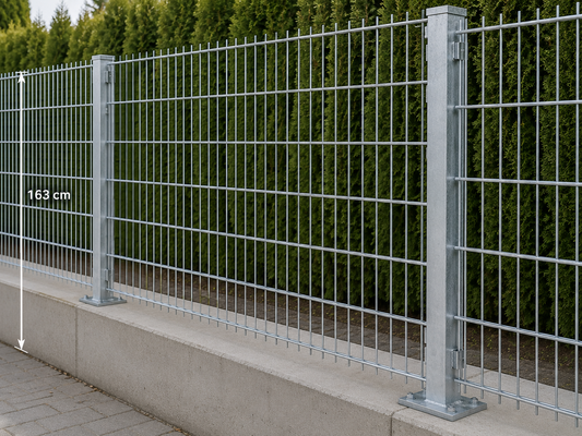 25 m Doppelstabmattenzaun 123 656 inkl   Pfosten zum aufdübeln