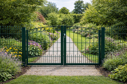 Gartentor 3,00 × 1,00 m – Deko-Kreis obere Reihe leicht gebogen |