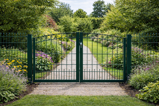 Gartentor 3,00 × 1,00 m – Deko-Kreis obere Reihe leicht gebogen |