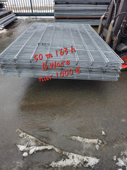 Doppelstabmattenzaun 163 cm hoch verzinkt 6/5/6 – 50 m – B-Ware
