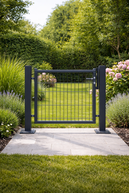 Gartentor Willy verschd. Höhen  120cm breit in Grün (6005) und Anthrazit (7016)