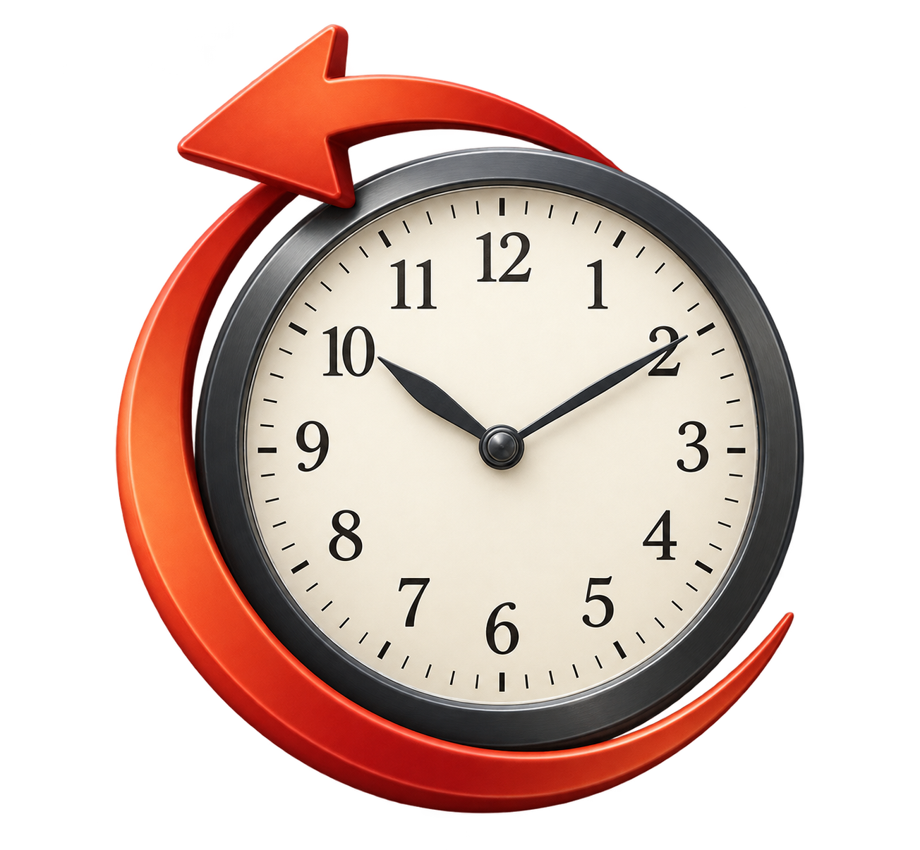 Zurückgestellte Uhr als Symbol für die Zeitumstellungs-Aktion