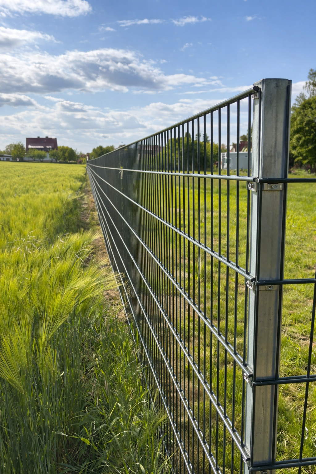 Doppelstabmattenzaun Komplettset – 100 m – Höhe 163 cm – anthrazit verzinkt