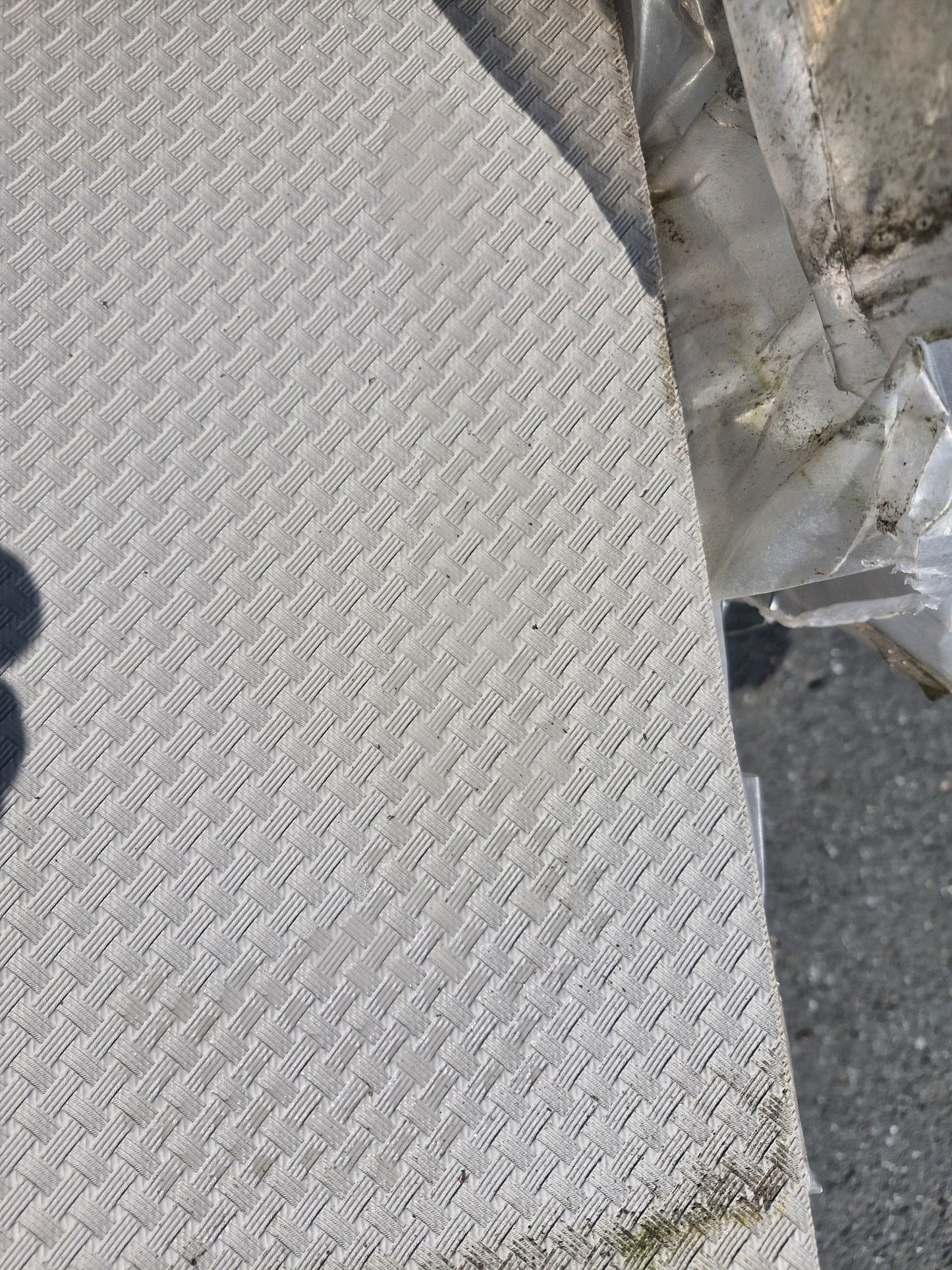 Sichtschutzstreifen 2,50 m für Doppelstabmattenzaun –Rattanoptik Hellgrau