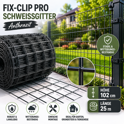 Fix-Clip Pro Schweißgitter Anthrazit – 102 cm x 25 m