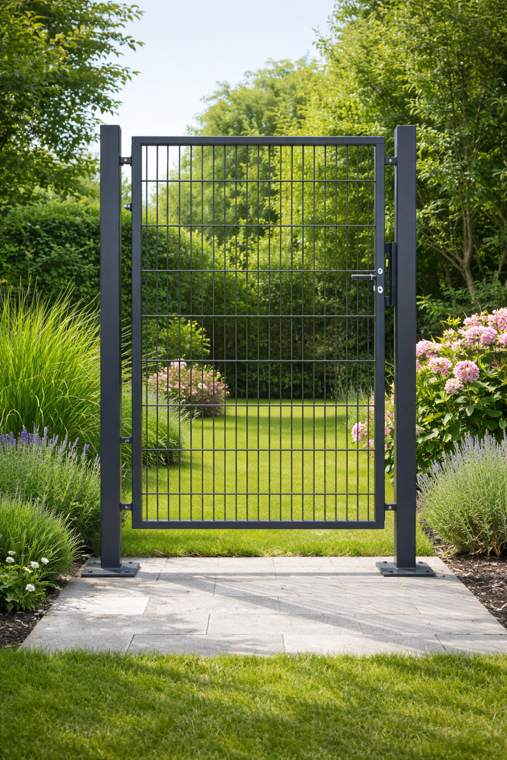 Gartentor Willy verschd. Höhen  120cm breit in Grün (6005) und Anthrazit (7016)