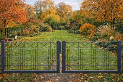 Zweiflügeliges Gartentor 300 × 80 cm – Deko-Raute – Locinox – verz anth – Restposten