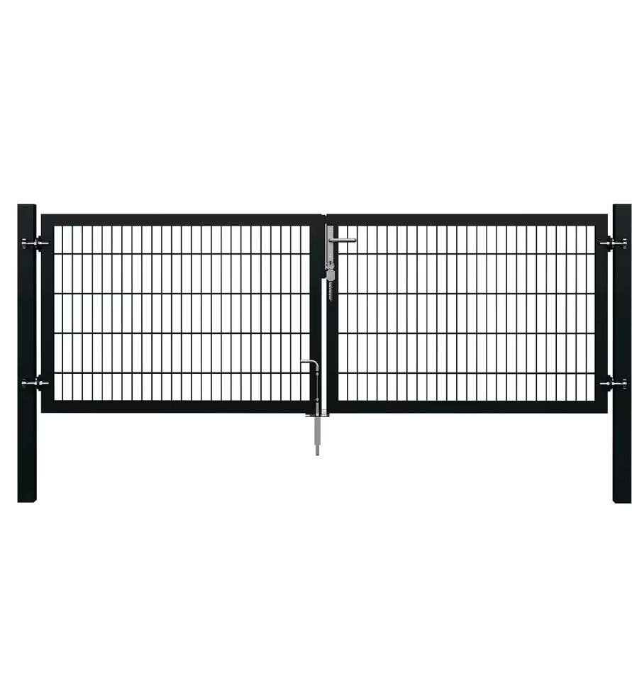 Gartentor 2 flügelig 3 m x 1 m Doppelstabmattenfüllung 8/6/8 | Anthrazit | Stabil & Verzinkt