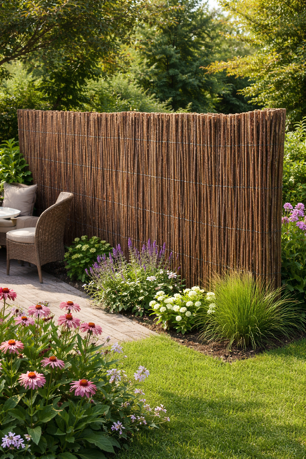 🌿 Sichtschutz Nussbaum 180x300 cm – Garten Sichtschutzzaun aus Naturmaterial