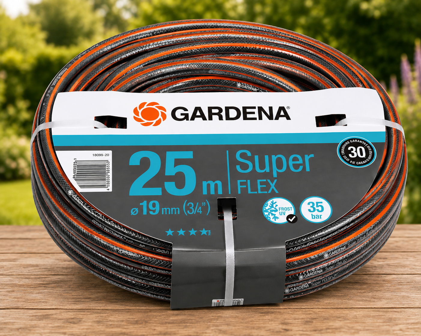 GARDENA Premium SuperFLEX Gartenschlauch 25 m – 3/4" (19 mm) – Hochflexibel & Druckfest