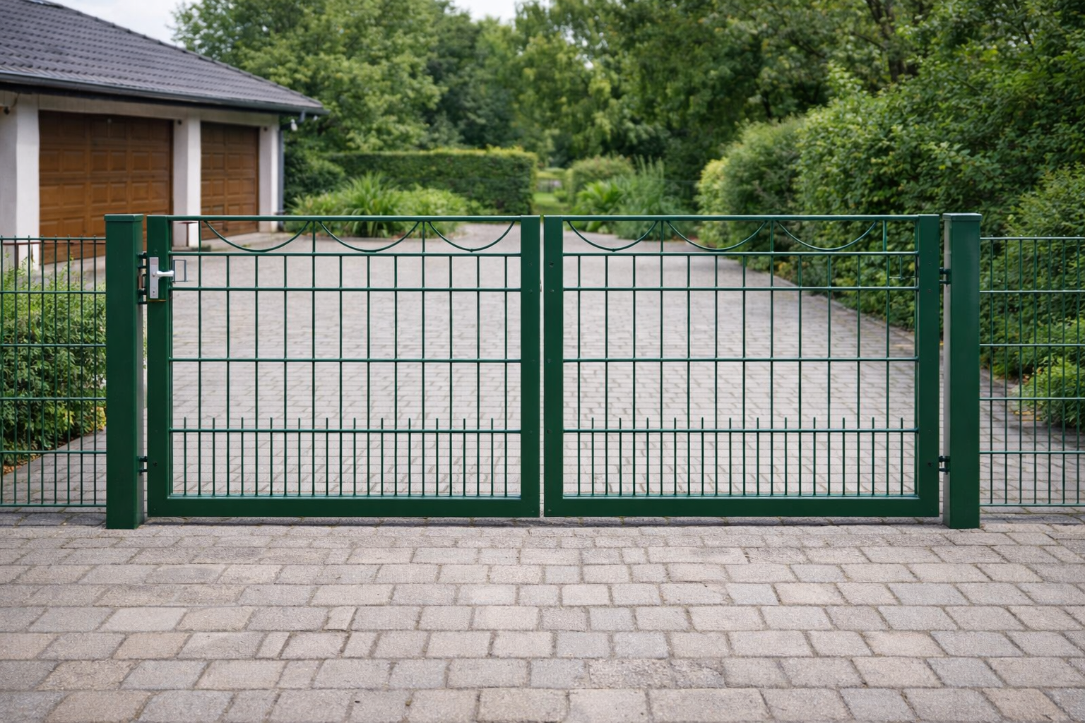 Doppelflügeltor 3,0 m breit – verzinkt & grün – inkl. Locinox Schloss –Sortimentswechsel