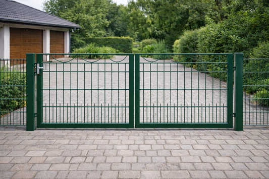 Doppelflügeltor 3,0 m breit – verzinkt & grün – inkl. Locinox Schloss –Sortimentswechsel