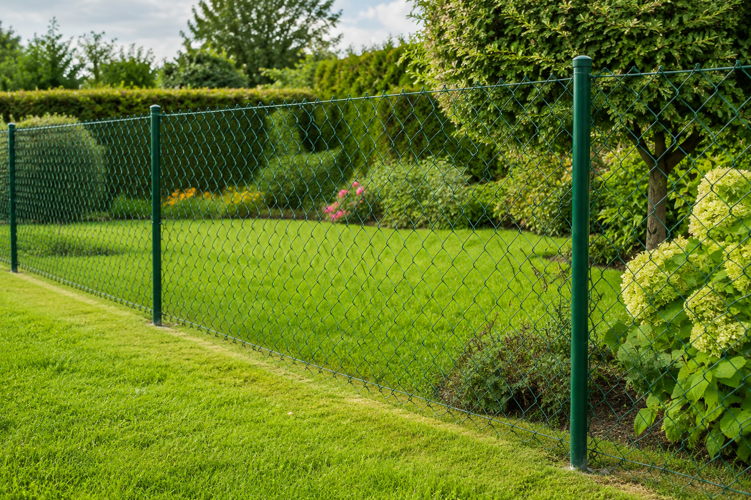 Maschendrahtzaun Grün 150 cm x 15 m | Maschendraht-Geflecht