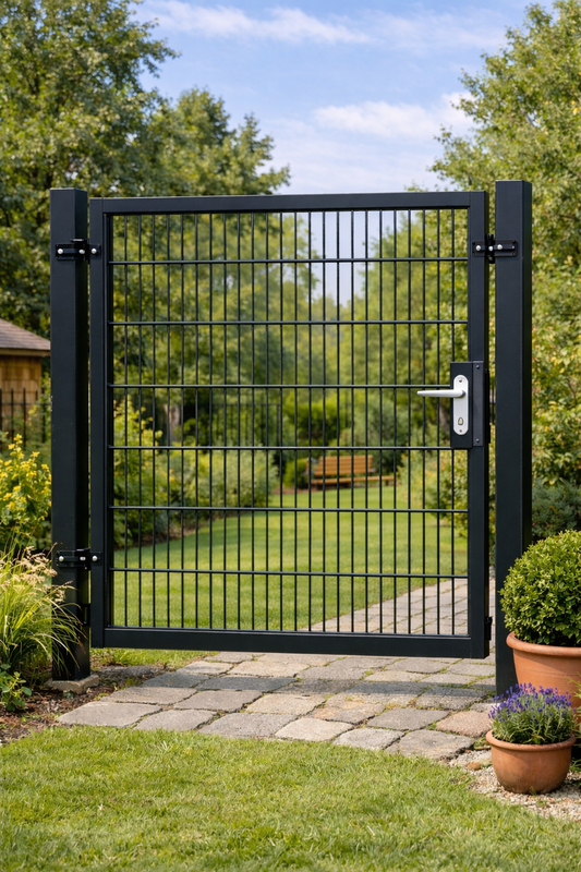 Gartentor Willy verschd. Höhen  120cm breit in Grün (6005) und Anthrazit (7016)