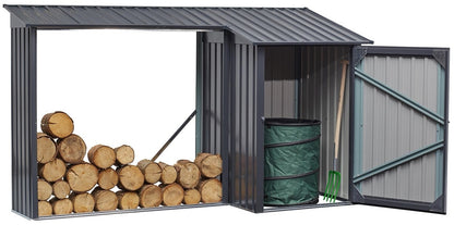 Kaminholzregal mit Geräteraum