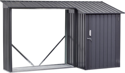 Kaminholzregal mit Geräteraum