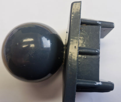 Kugelkappe 60x40 mm anthrazit – Stahl Pfostenkappe Ø 50 mm – B-Ware / Restposten