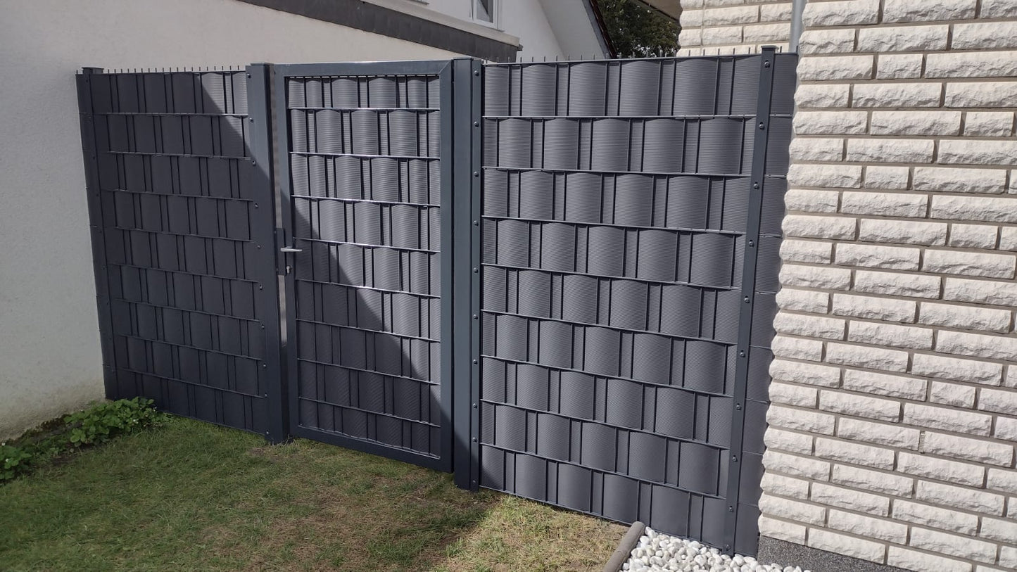 Sichtschutz für Doppelstabmatten Zaun 2,52m Streifen