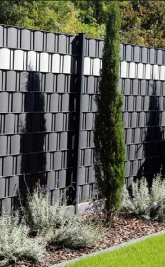 Sichtschutzstreifen glatt oder gerillt Anthrazit, Grau, Grün