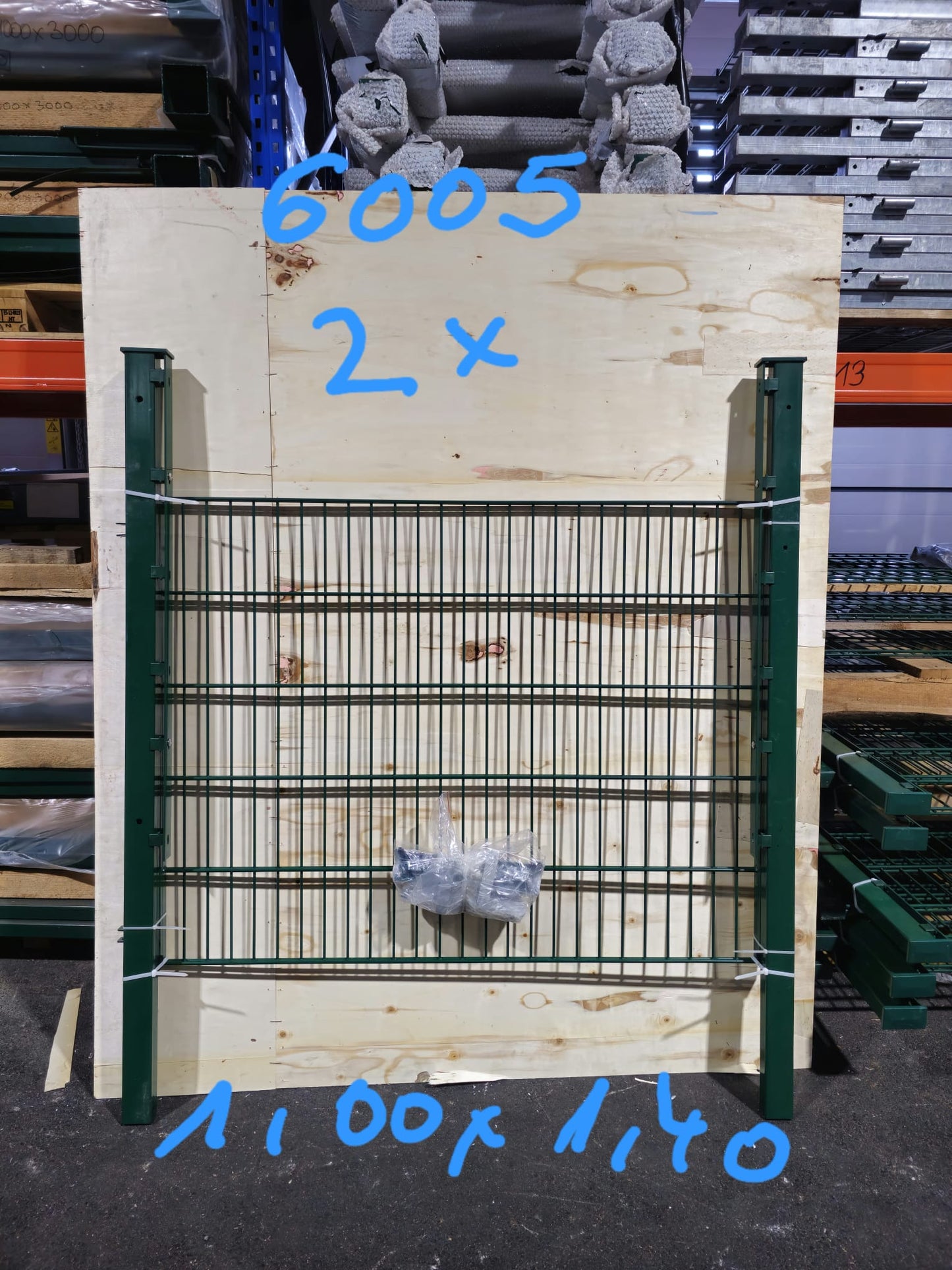 Gartentor B-Ware 100×140 cm – Verzinkt & Grün – Breites Metall-Zauntor | Restposten