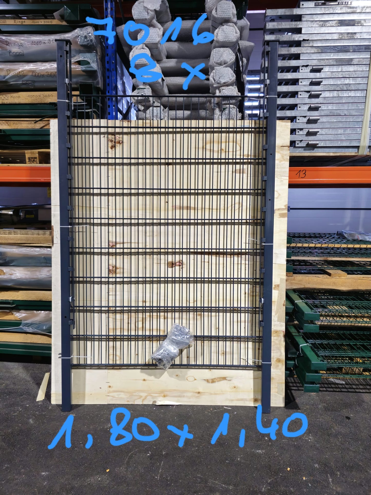 Gartentor 180 x 140 cm – Verzinkt & Anthrazit – Doppelstabfüllung – Sonderposten
