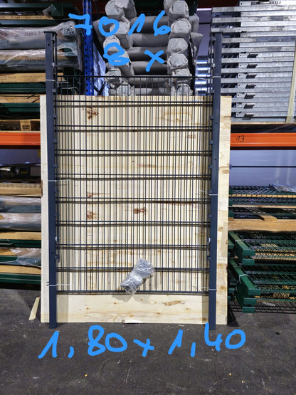 Gartentor 180 x 140 cm – Verzinkt & Anthrazit – Doppelstabfüllung – Sonderposten