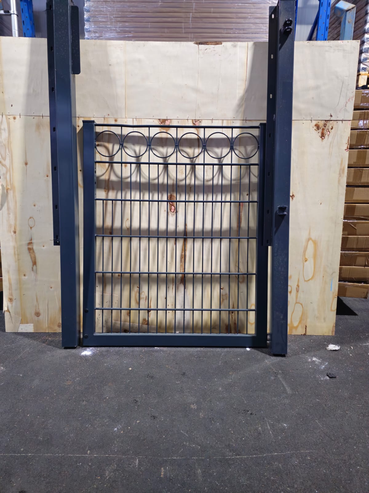 Gartentor 1,20 × 0,90 m – verzinkt & anthrazit, obere Kreisreihe, Locinox-Schloss