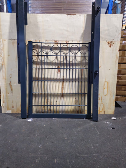 Gartentor 1,20 × 0,90 m – verzinkt & anthrazit, obere Kreisreihe, Locinox-Schloss