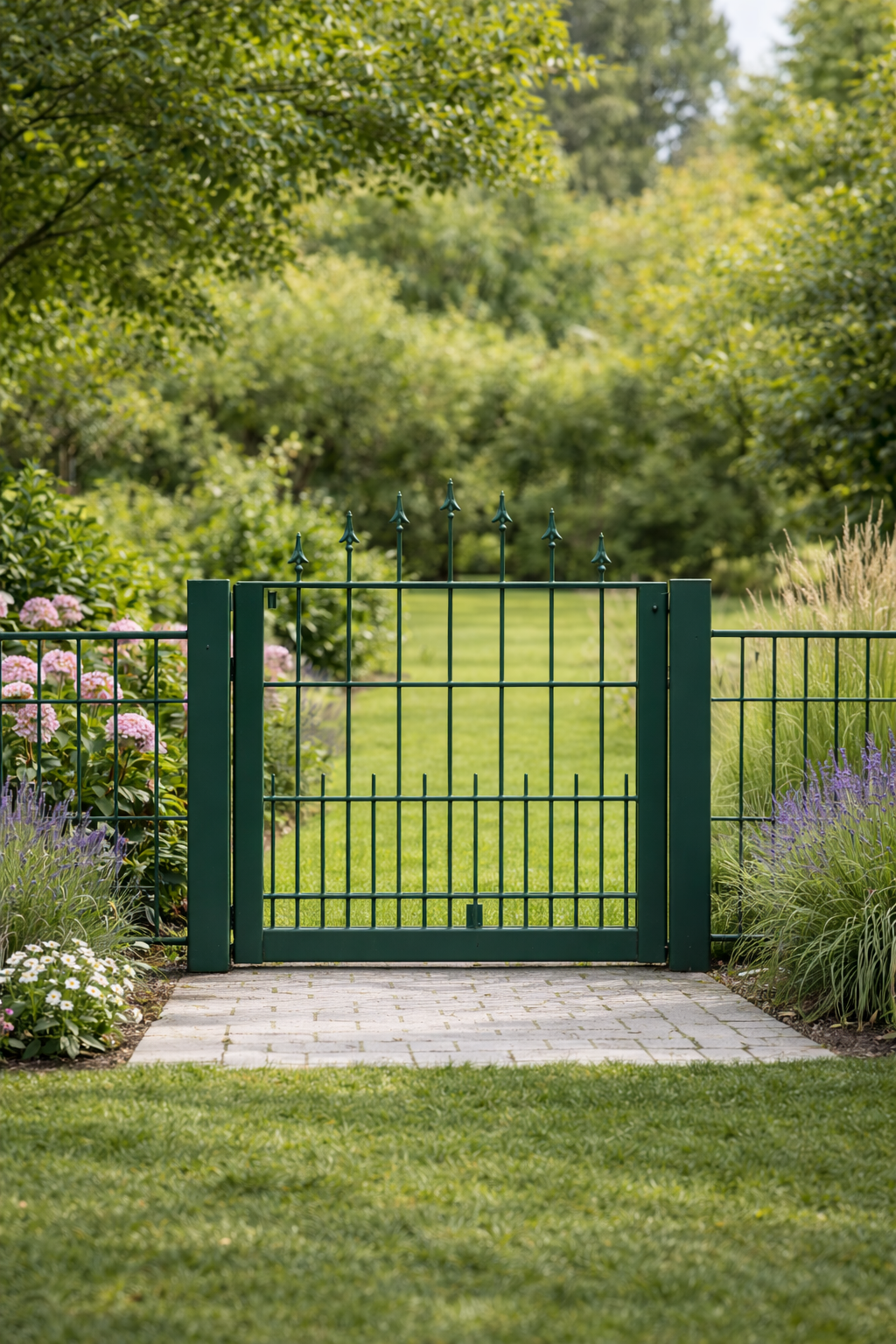 Gartentor grün dekorative Spitze 1,00 h 0,90 br.