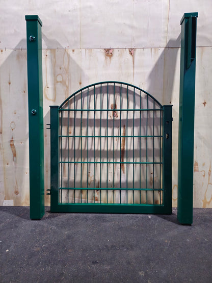 Schmucktor Hochbogen – 100 × 90 cm – verzinkt Grün – mit LOCINOX Schloss