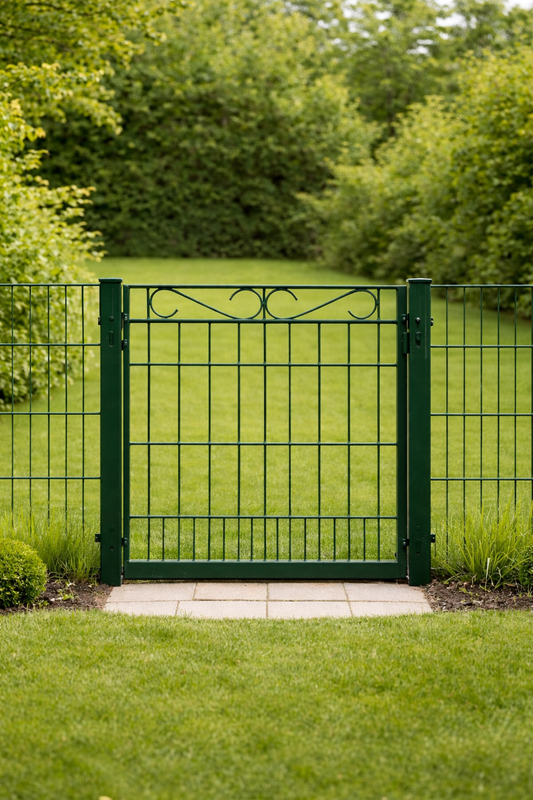 Schmucktor S-Reihe – 120 × 90 cm – verzinkt Grün – mit LOCINOX Schloss